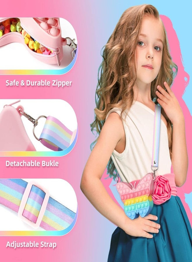 Napp Mall حقيبة NAPP MALL Combo Crossbody Popit للأطفال، حقيبة Popit للبنات، لعبة Pop It Fidget، حقيبة كتف، حقيبة Fidget، ألعاب تخفيف التوتر، حقيبة poppet للأطفال، حقيبة popping للأطفال (فراشة صغيرة وحيد القرن) - Image 5